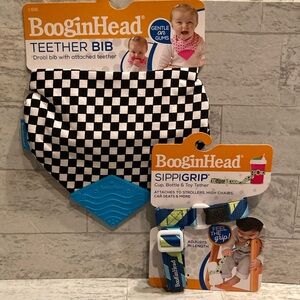 BogginHead Teether Bib & SippiGrip Cup, Bottle & Toy Tether Bundle